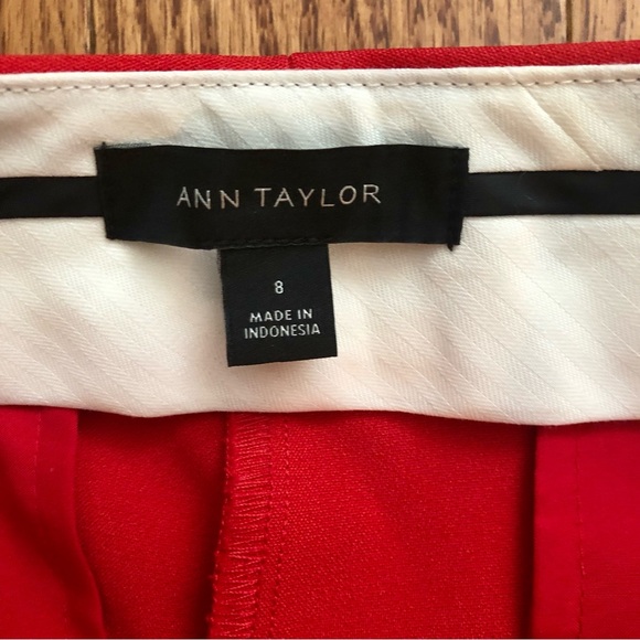 Ann Taylor RARE Skinny Flare with Vent Hem Red Trouser Pant Women’s Size 8 - Picture 6 of 13